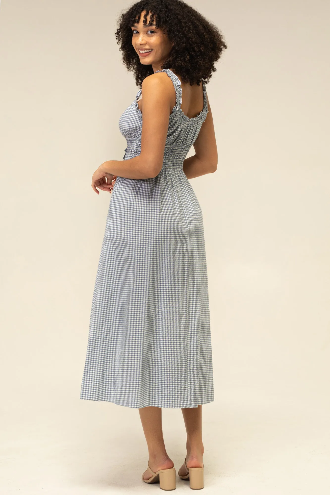 Camille Gingham Bow Dress sold by Morning Lavender product image thumbnail 4