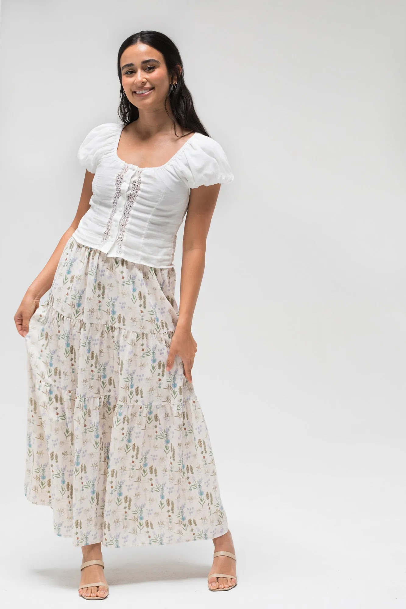 Marla Floral Tiered Skirt sold by Morning Lavender product image thumbnail 2
