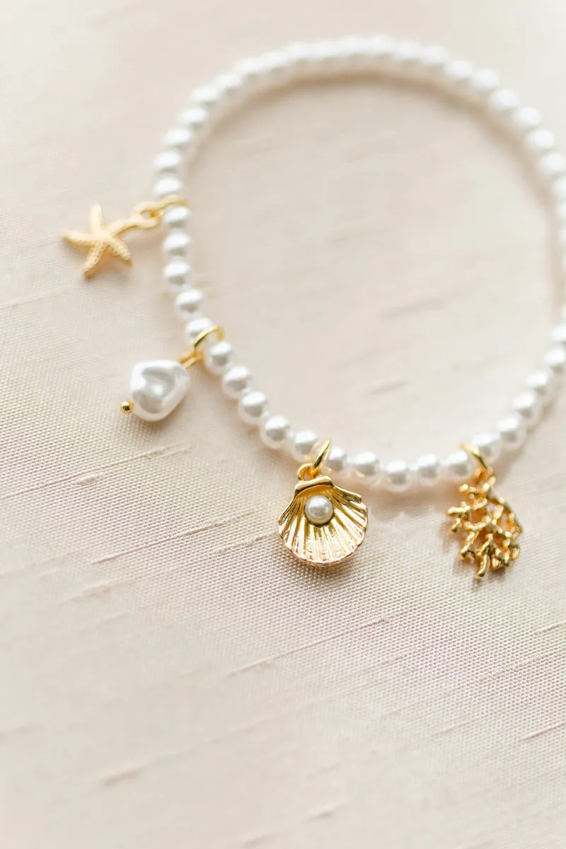 Ariella Mermaid Charm Bead Stretch Bracelet sold by Morning Lavender product image thumbnail 2