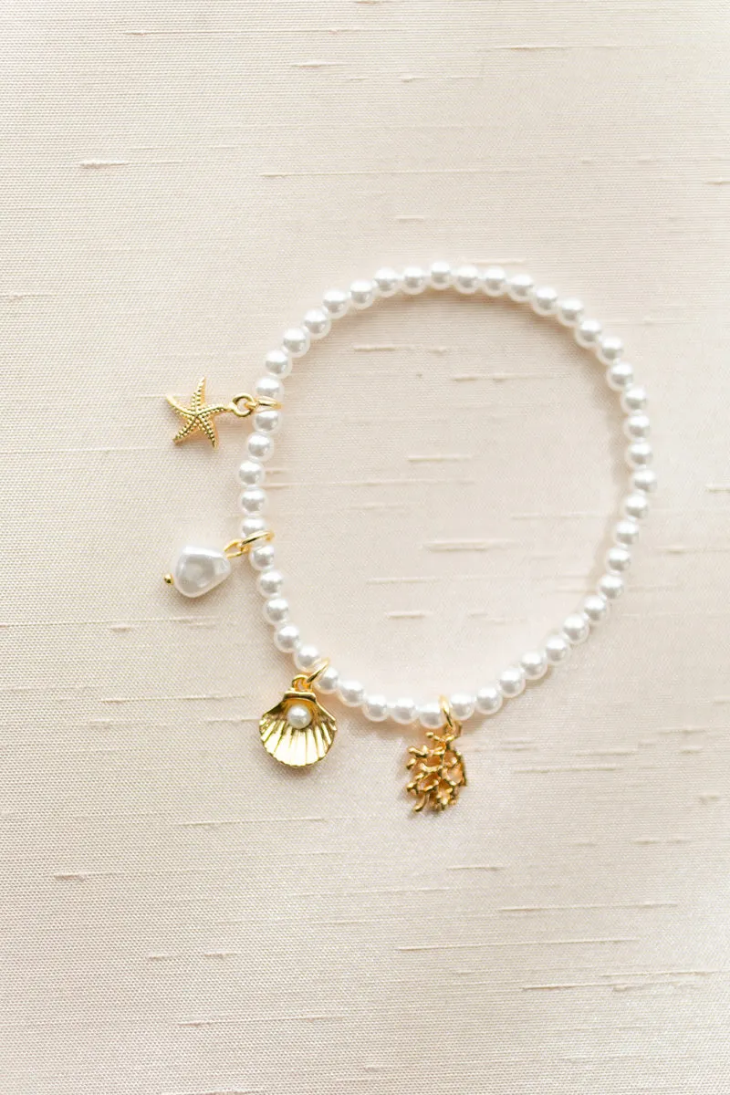 Ariella Mermaid Charm Bead Stretch Bracelet sold by Morning Lavender