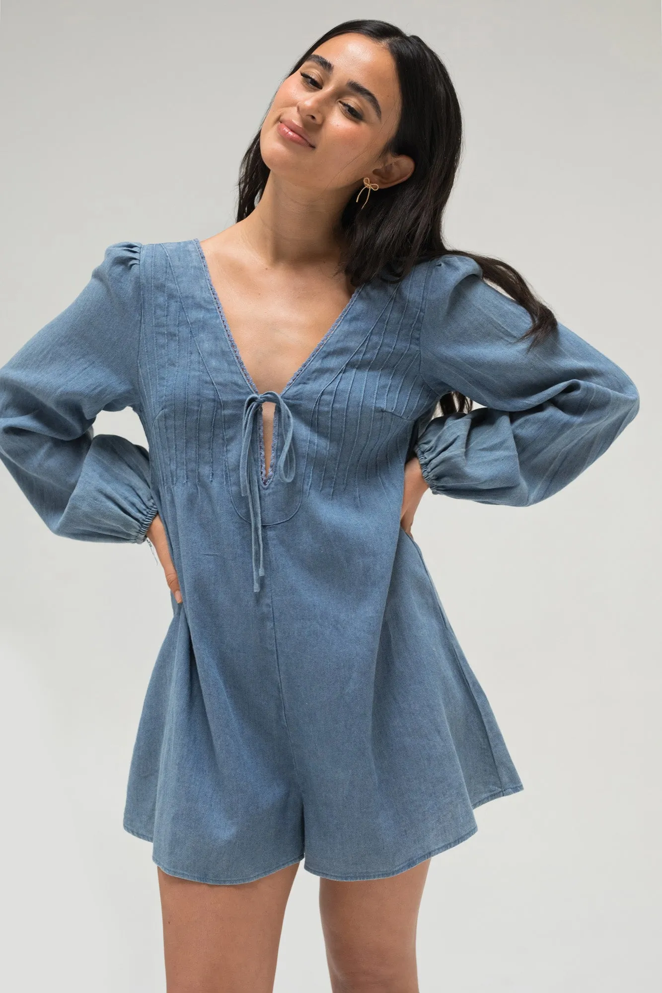 Marina Puff Sleeve Romper sold by Morning Lavender product image thumbnail 5