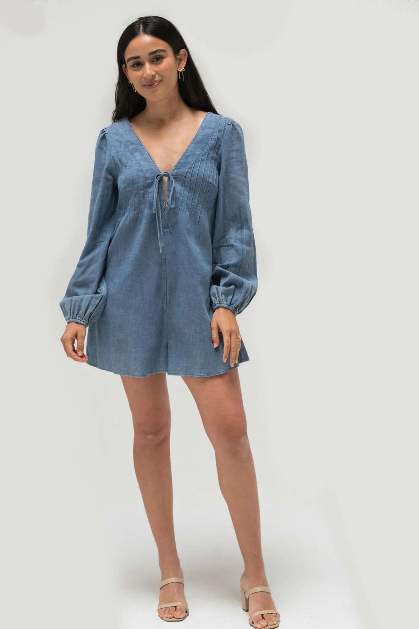 Marina Puff Sleeve Romper sold by Morning Lavender