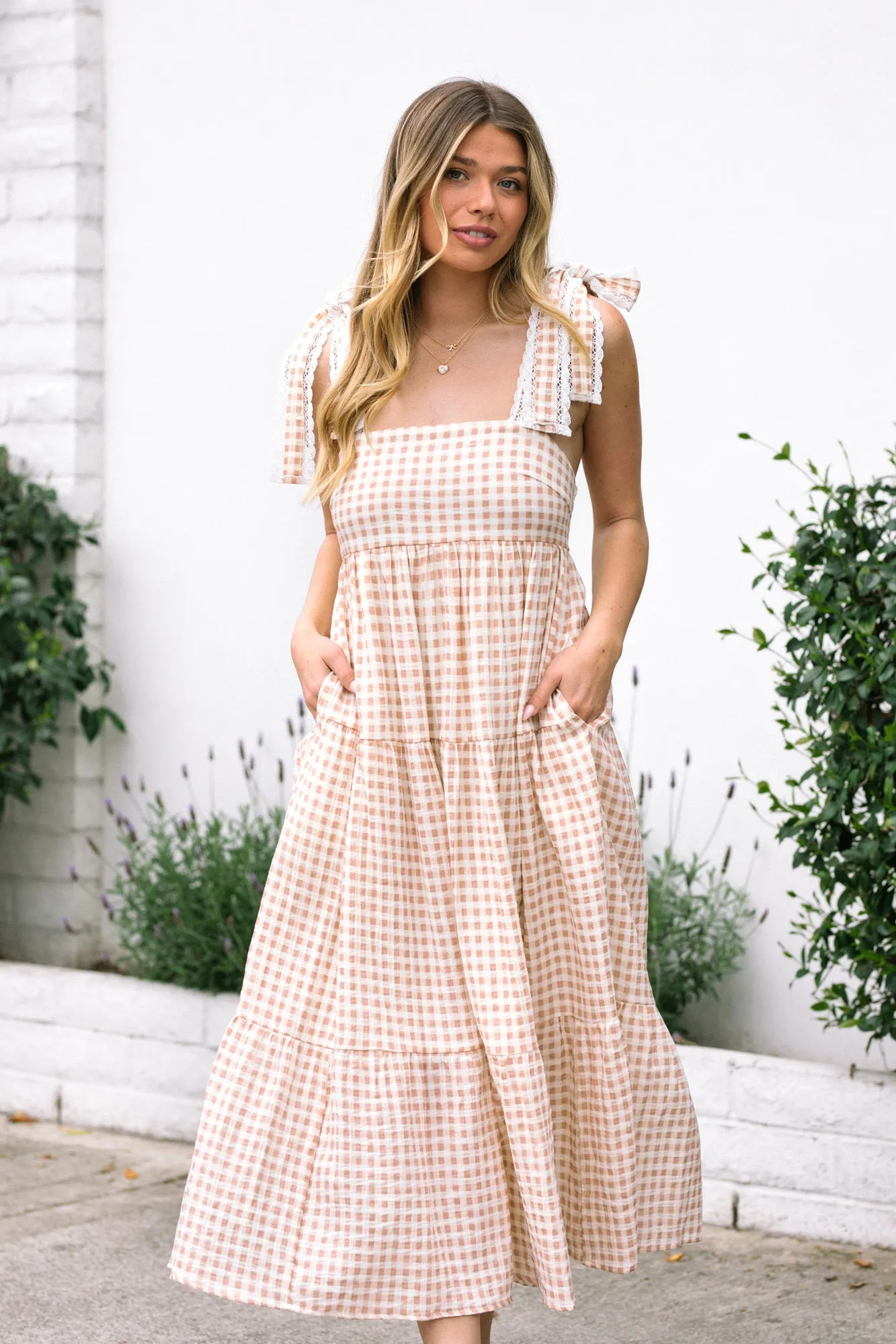 Paula Gingham Tiered Dress sold by Morning Lavender product image thumbnail 2