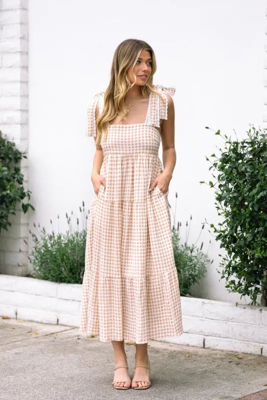 Paula Gingham Tiered Dress sold by Morning Lavender