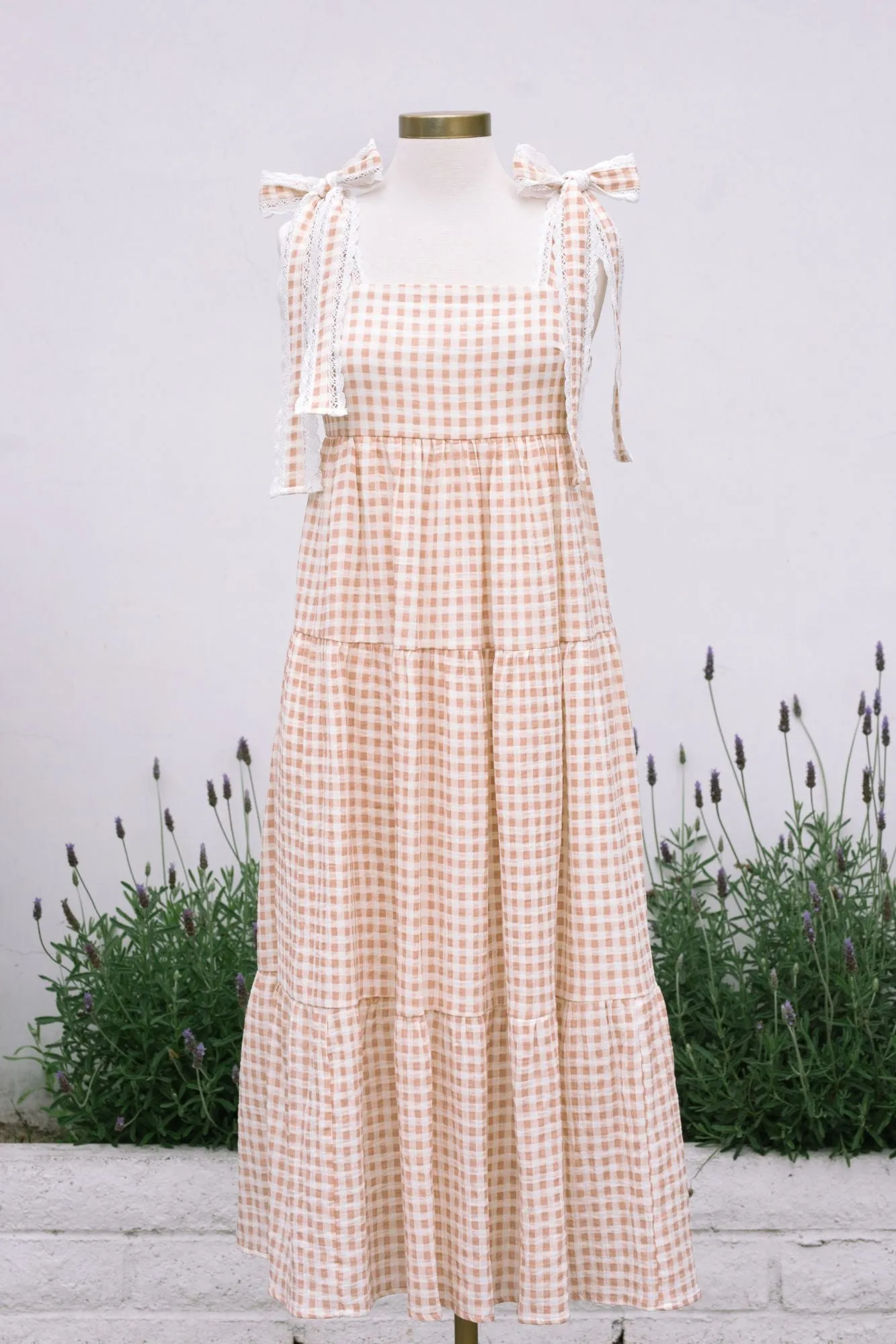 Paula Gingham Tiered Dress sold by Morning Lavender product image thumbnail 4
