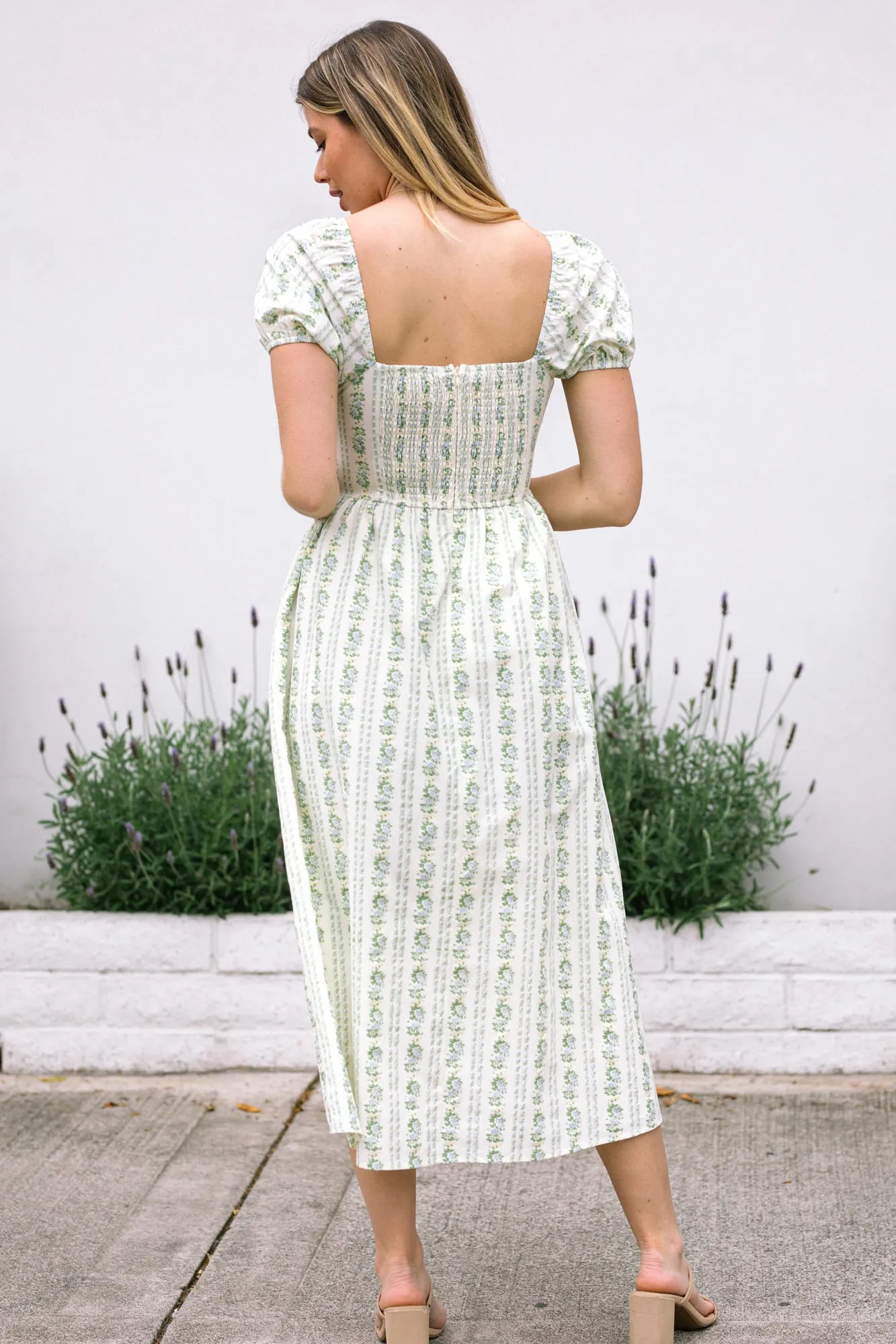 Elaine Floral Striped Dress sold by Morning Lavender product image thumbnail 4