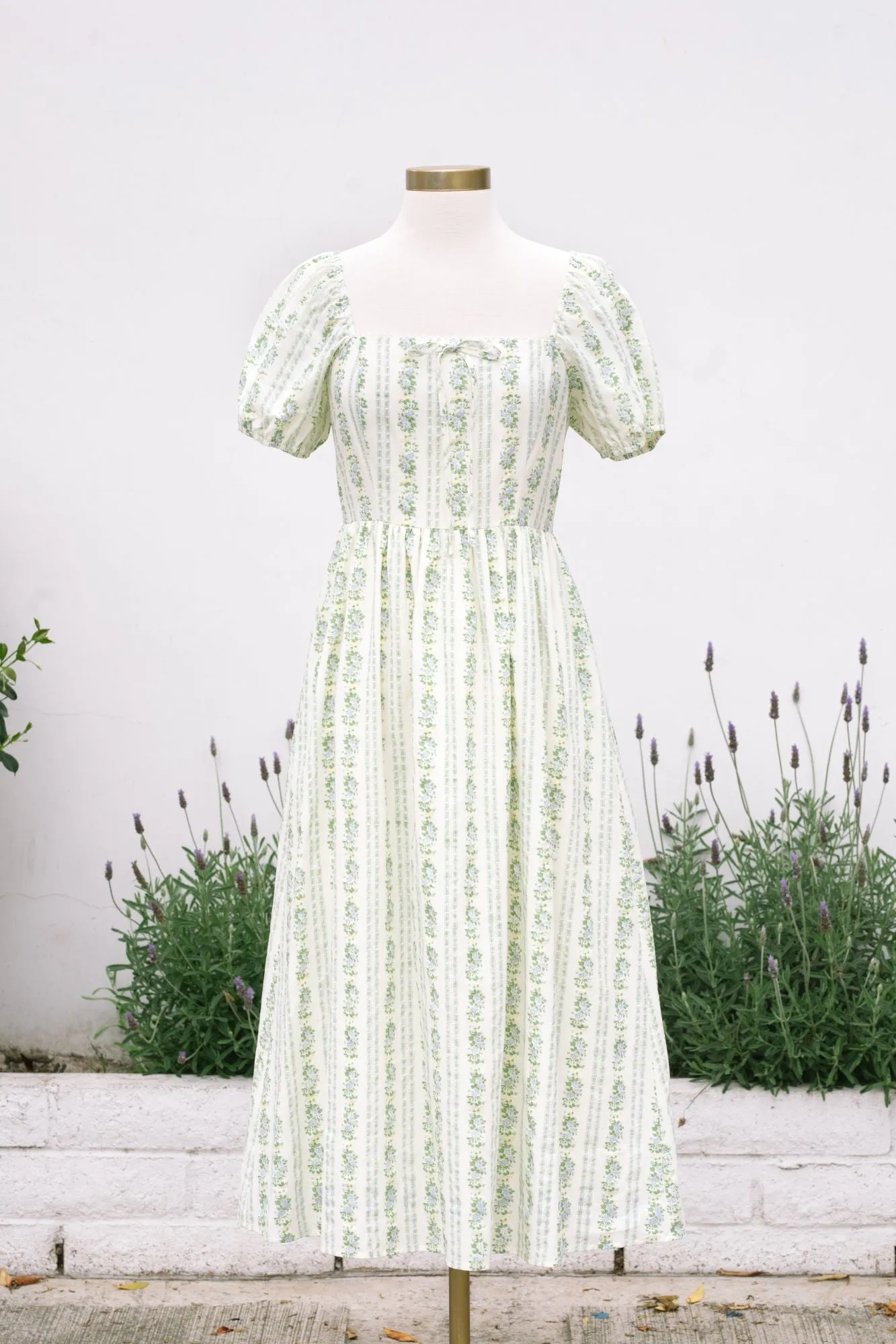 Elaine Floral Striped Dress sold by Morning Lavender product image thumbnail 5