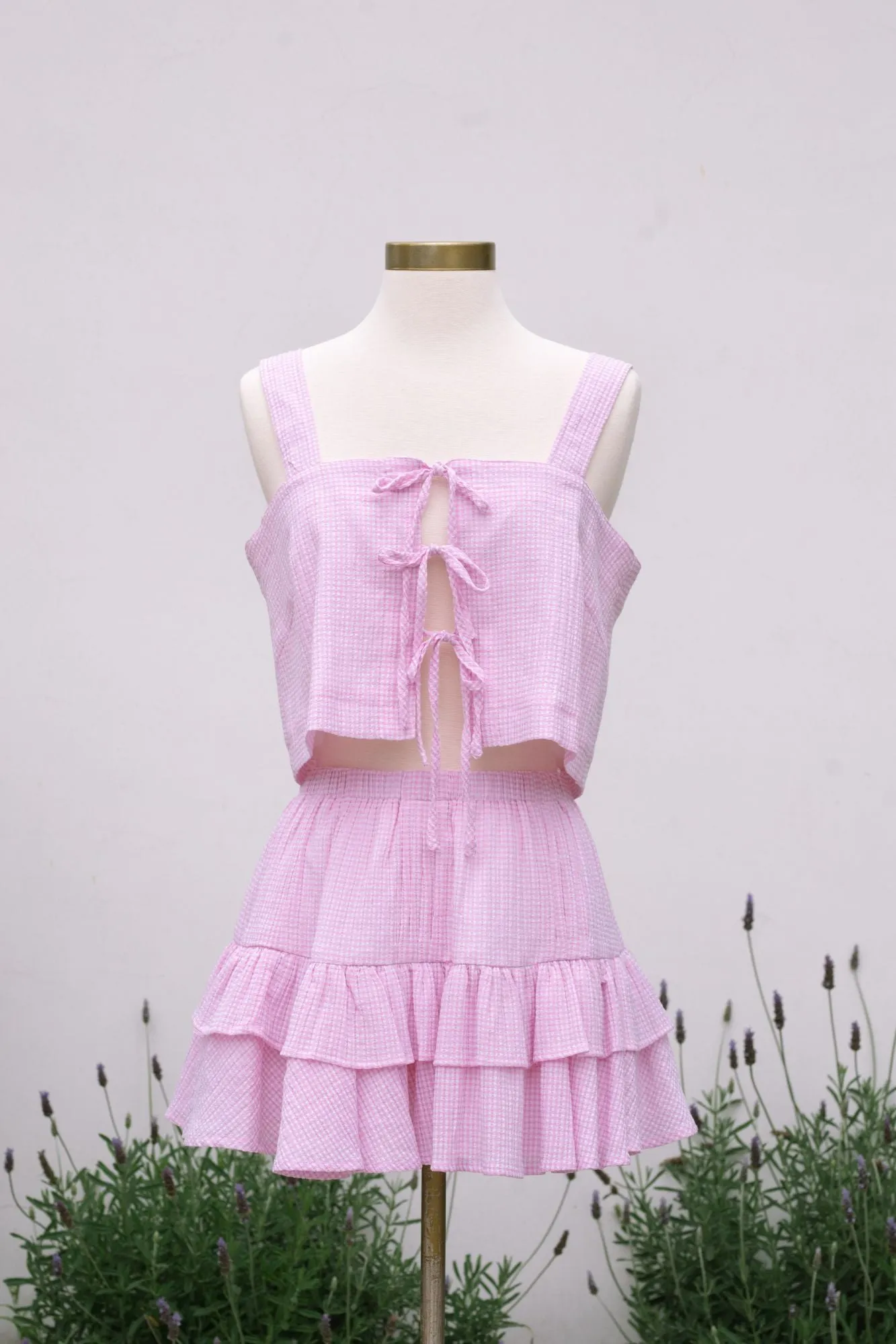 Ava Plaid Bow Skirt Set sold by Morning Lavender product image thumbnail 4