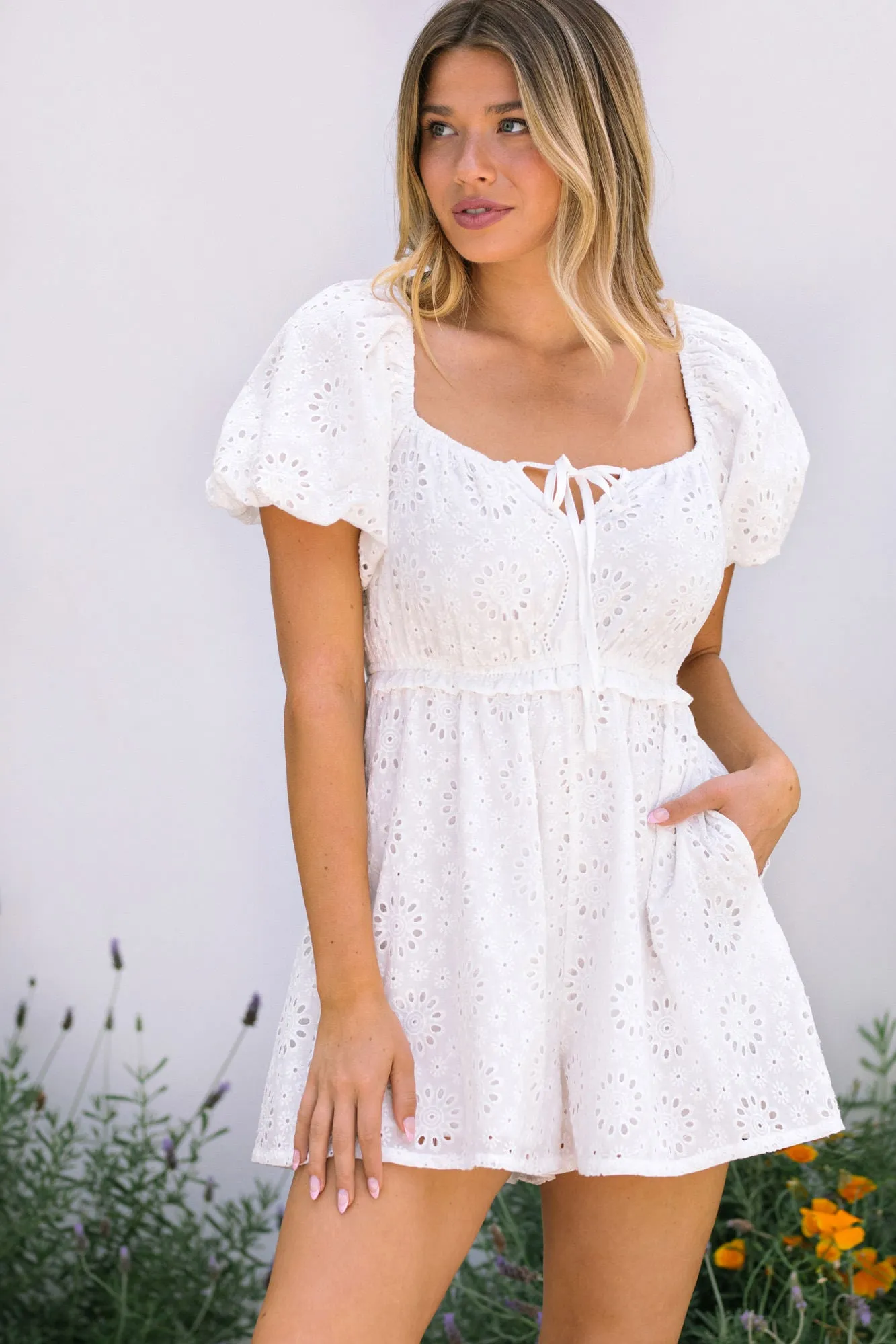 Valentina Puff Sleeve Romper sold by Morning Lavender product image thumbnail 2