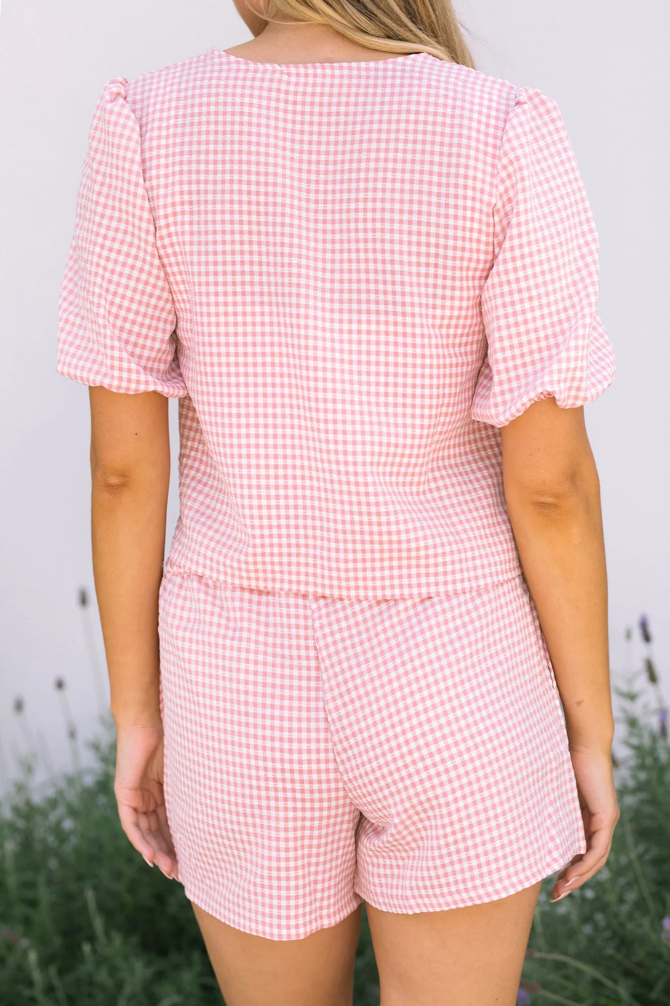 Daphne Drawstring Gingham Shorts sold by Morning Lavender product image thumbnail 4