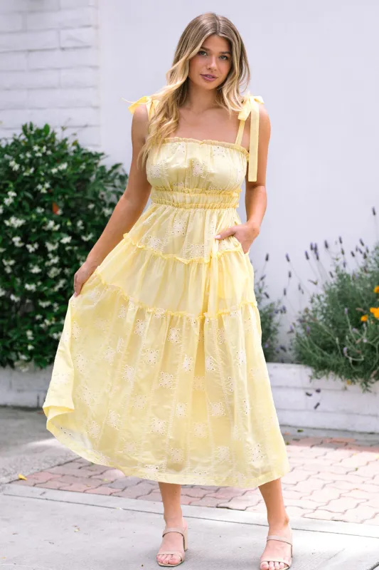 Carmen Tiered Eyelet Dress sold by Morning Lavender