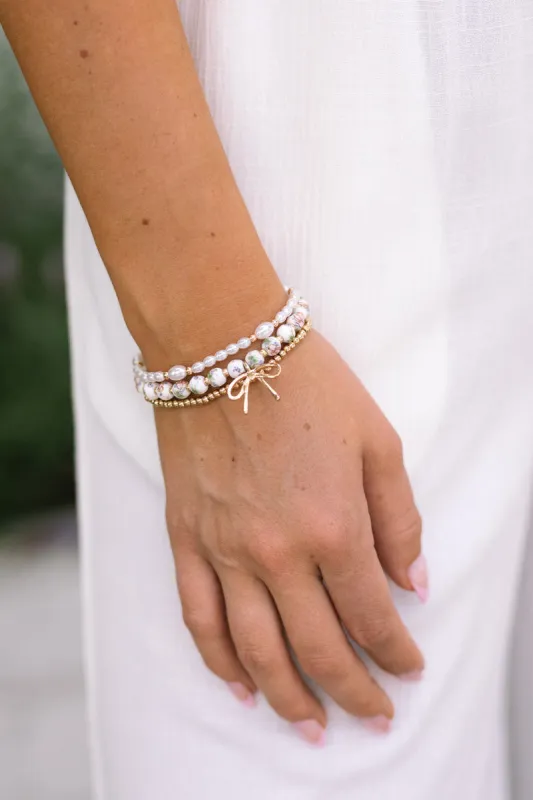 Cassandra Bow Charm Beaded Bracelet Set sold by Morning Lavender