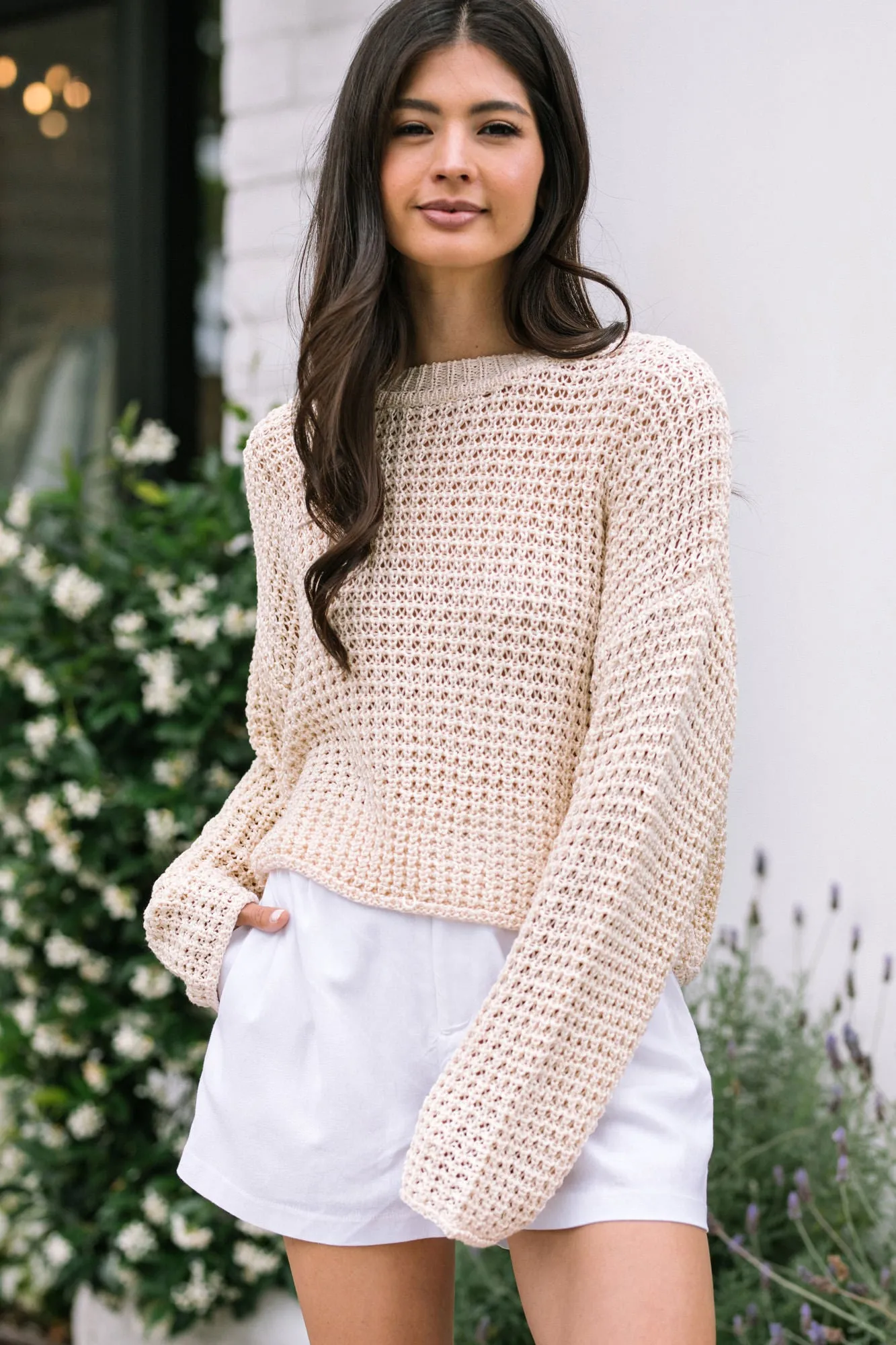 Deanna Crochet Knit Sweater sold by Morning Lavender