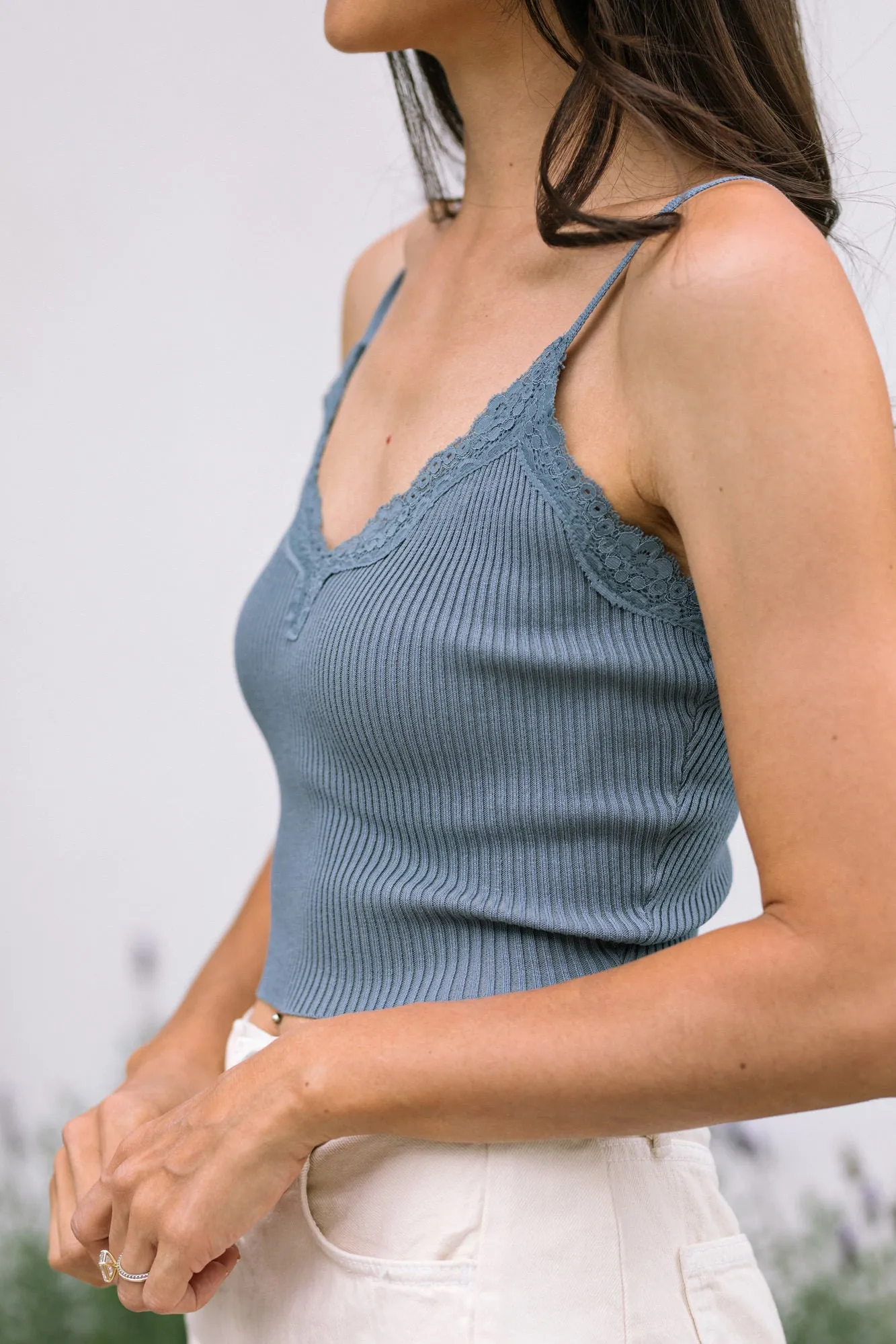 Casey Lace Trim Cami sold by Morning Lavender product image thumbnail 3