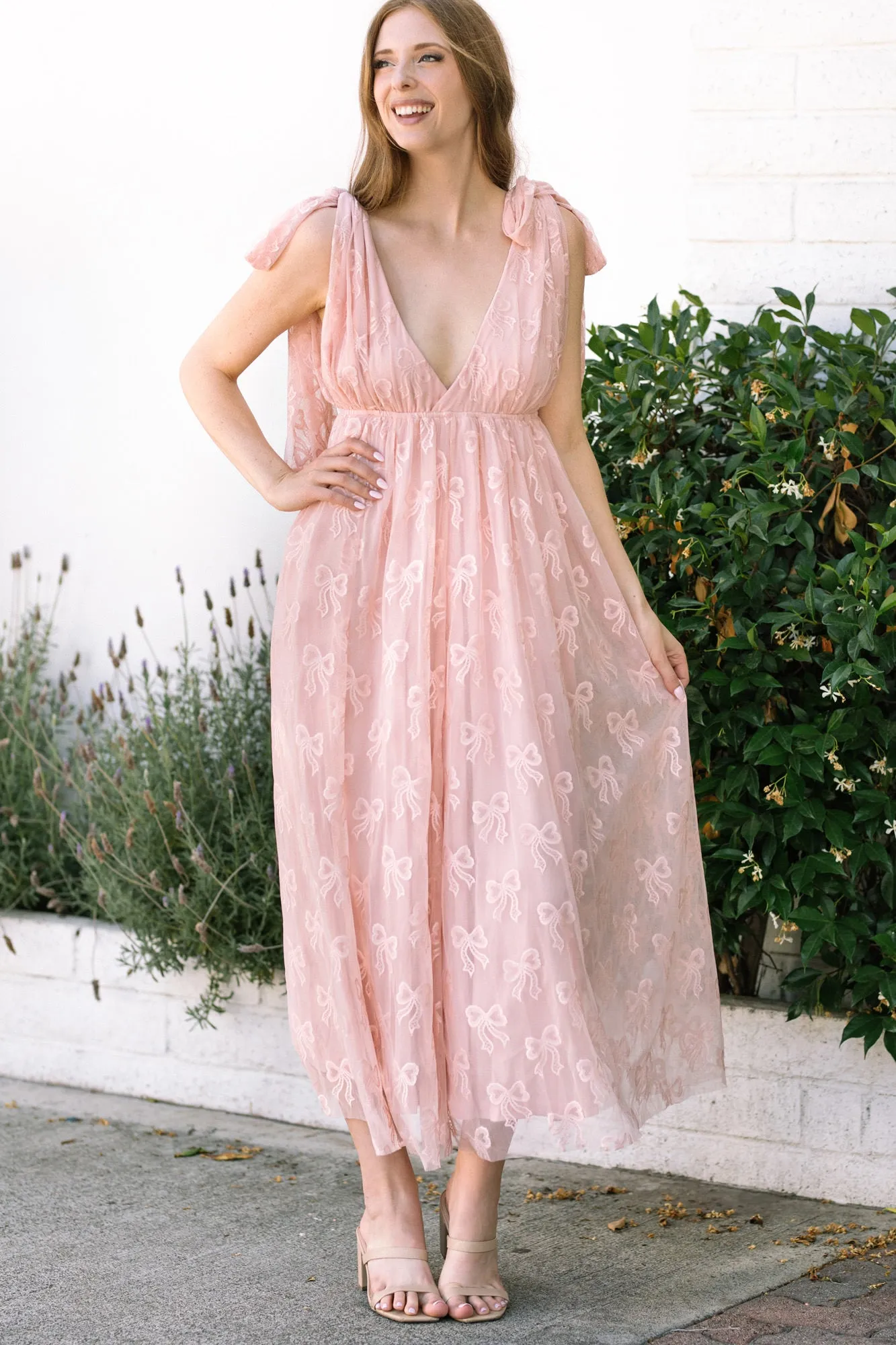 Rosalie Tie Shoulder Bow Dress sold by Morning Lavender product image thumbnail 2