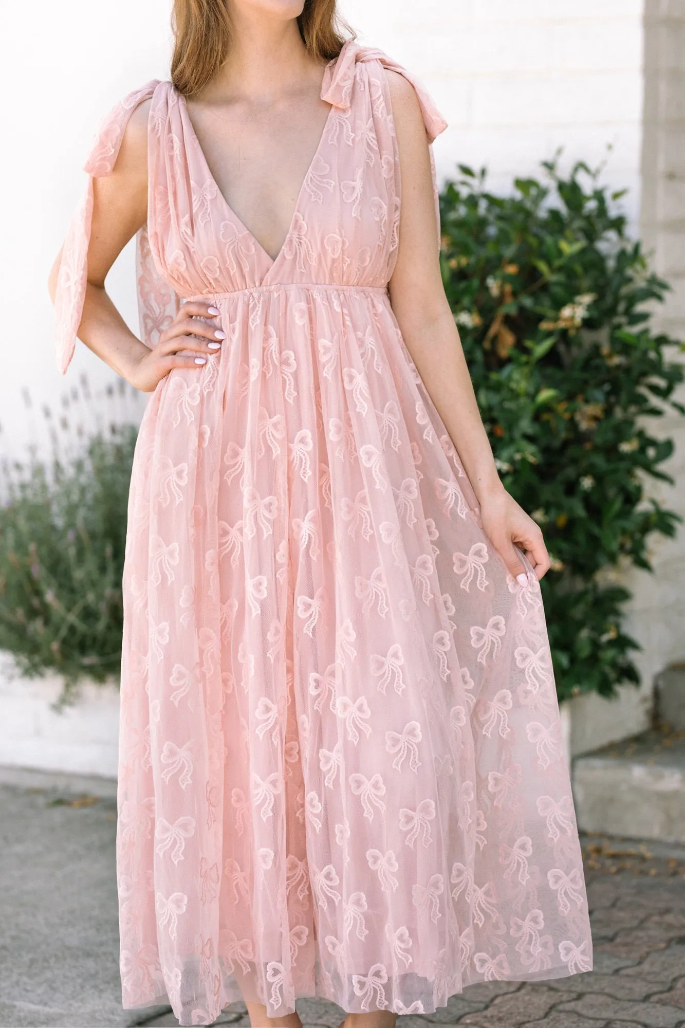 Rosalie Tie Shoulder Bow Dress sold by Morning Lavender product image thumbnail 3