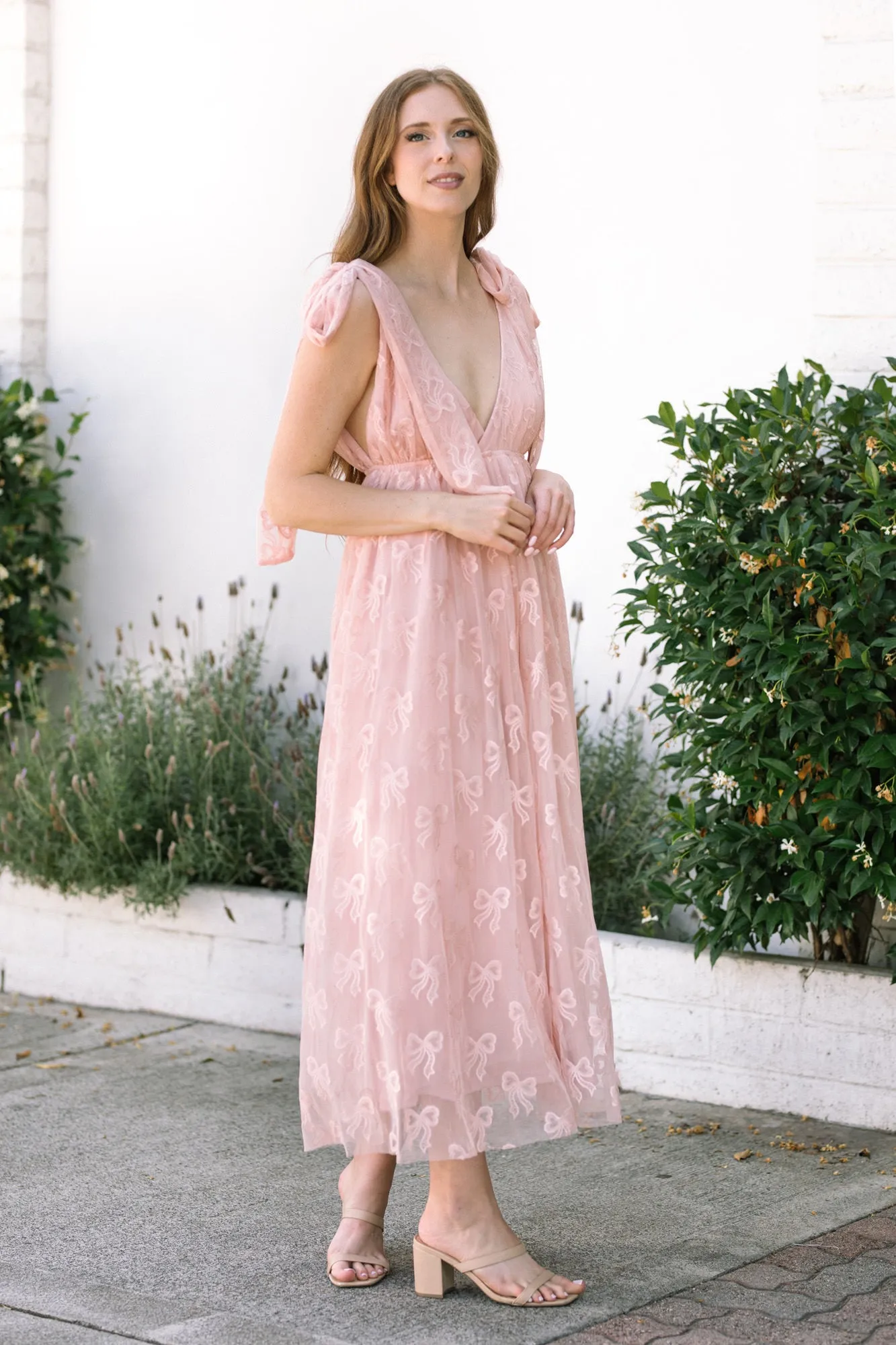 Rosalie Tie Shoulder Bow Dress sold by Morning Lavender product image thumbnail 4