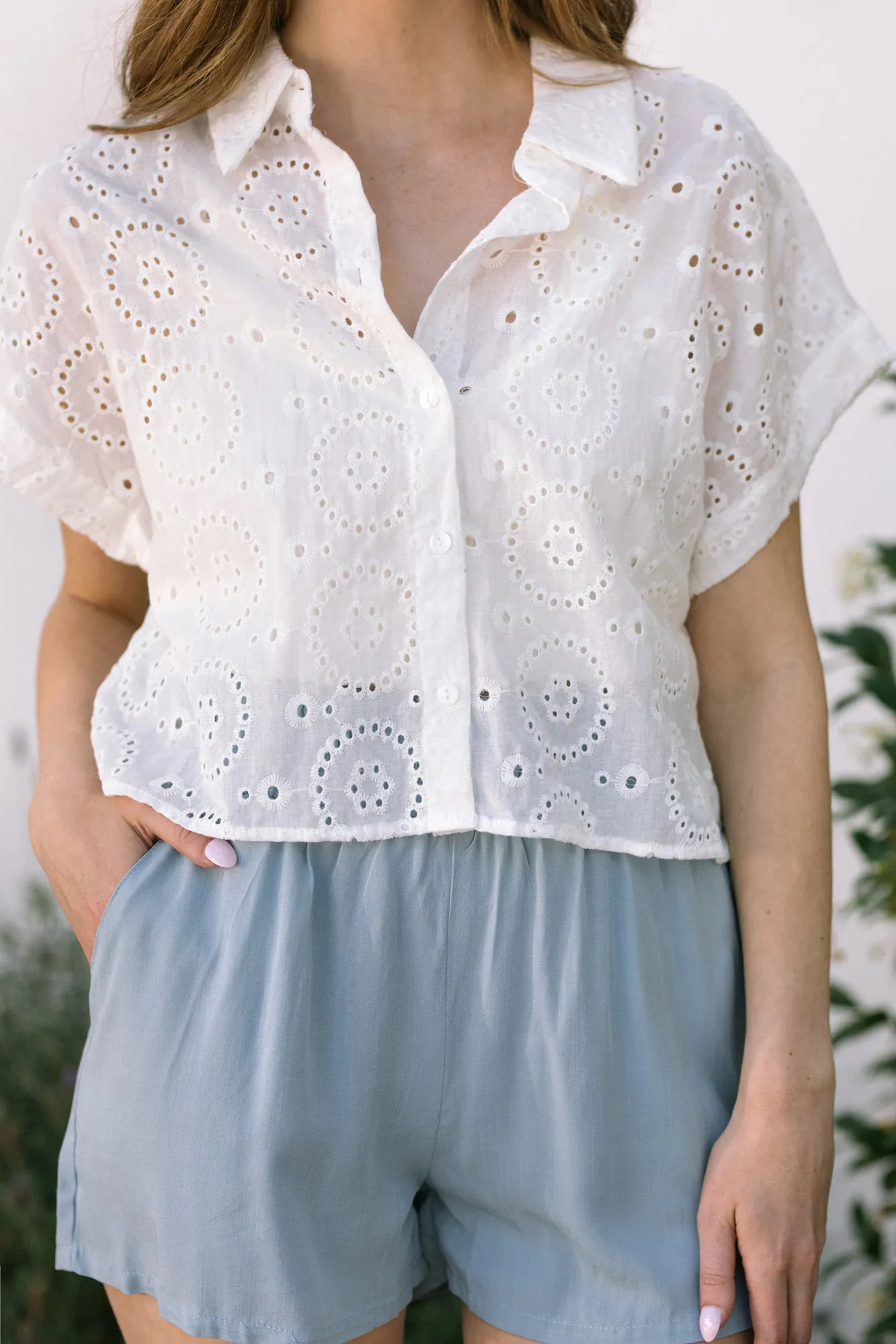 Albie Eyelet Button Shirt sold by Morning Lavender