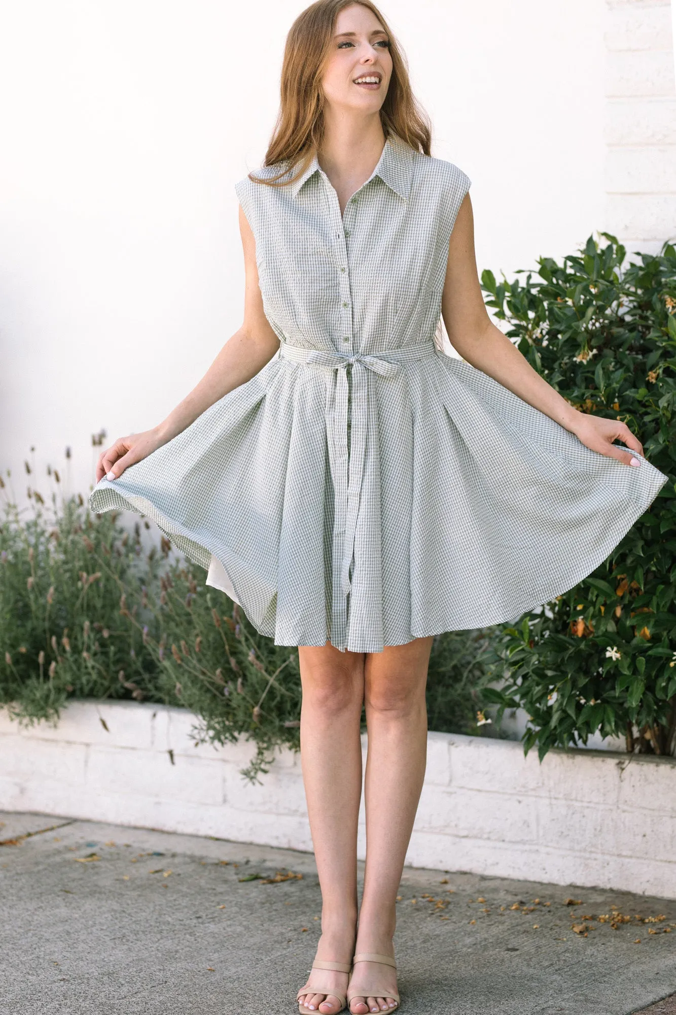 Abigail Seersucker Mini Dress sold by Morning Lavender product image thumbnail 3