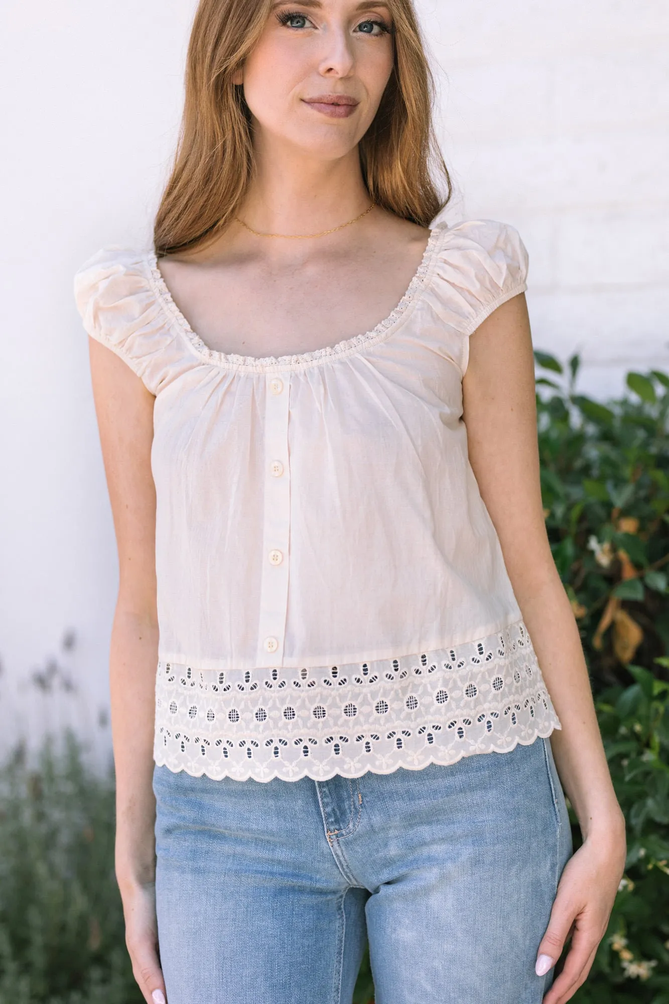 Darla Eyelet Trim Blouse sold by Morning Lavender product image thumbnail 2