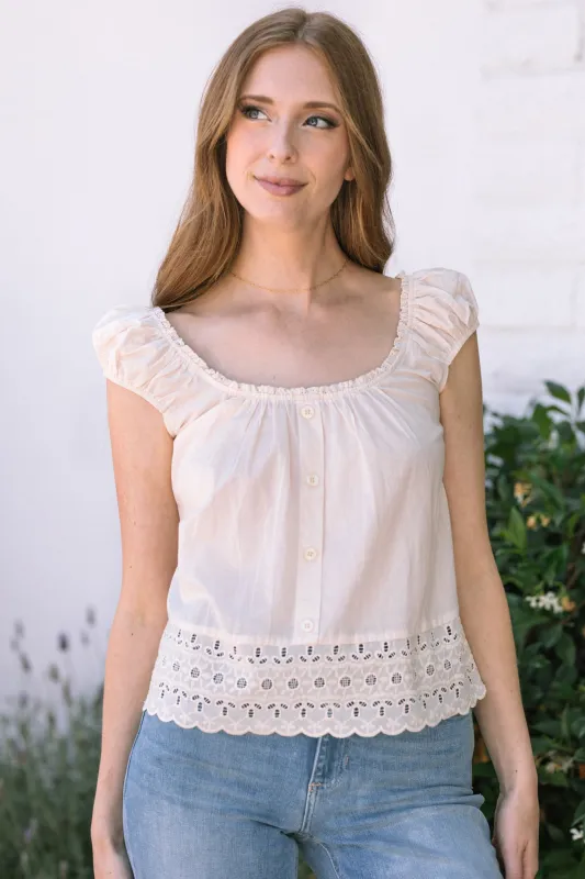 Darla Eyelet Trim Blouse sold by Morning Lavender