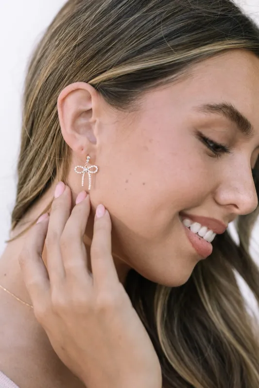 Diana Bow Crystal Earrings sold by Morning Lavender