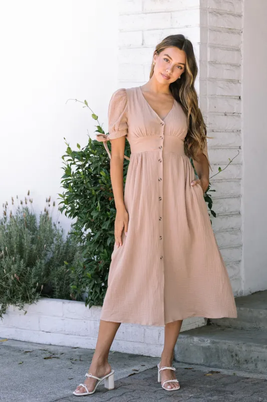 Karen Buttoned Gauze Dress sold by Morning Lavender