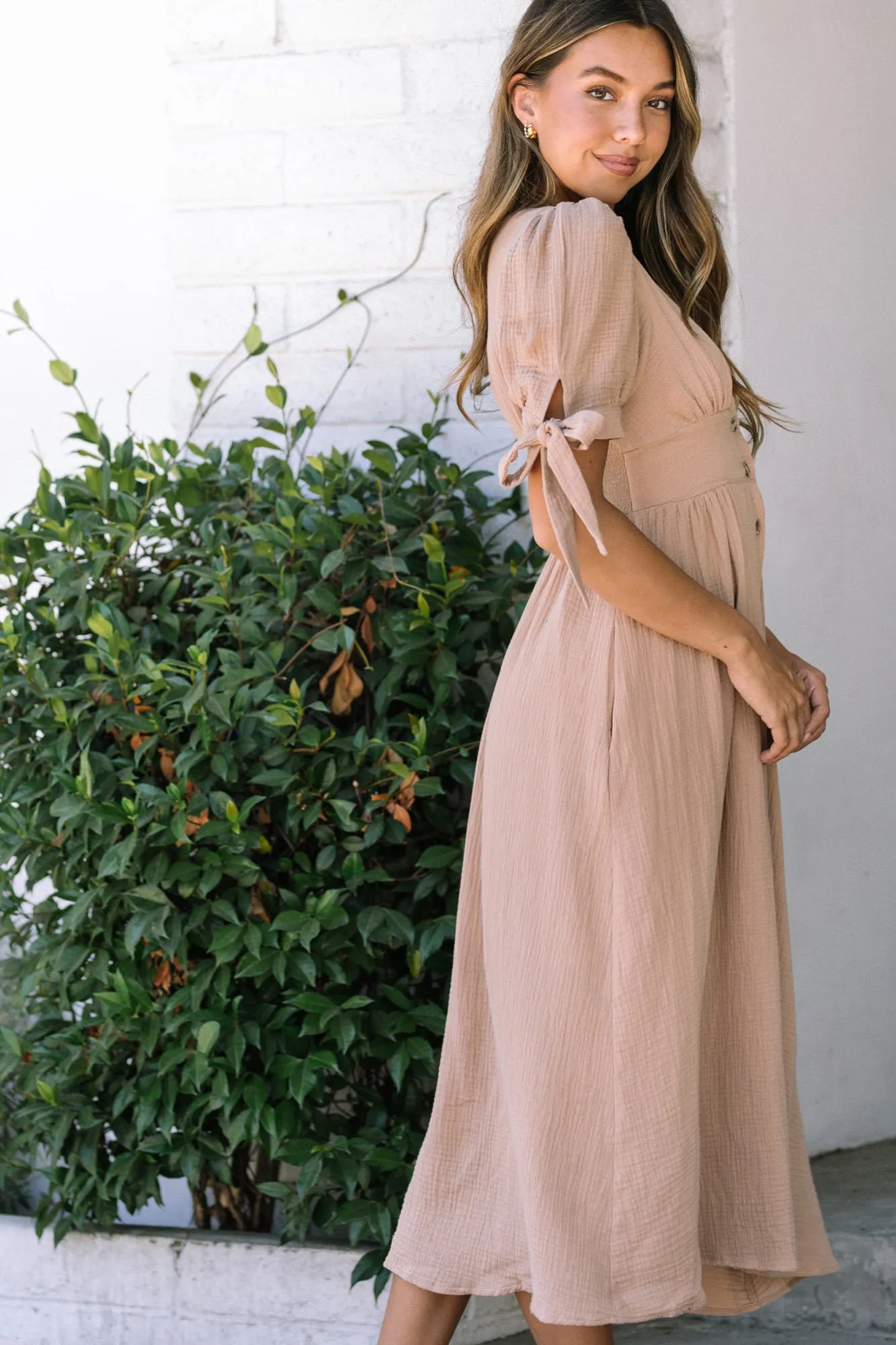 Karen Buttoned Gauze Dress sold by Morning Lavender product image thumbnail 3