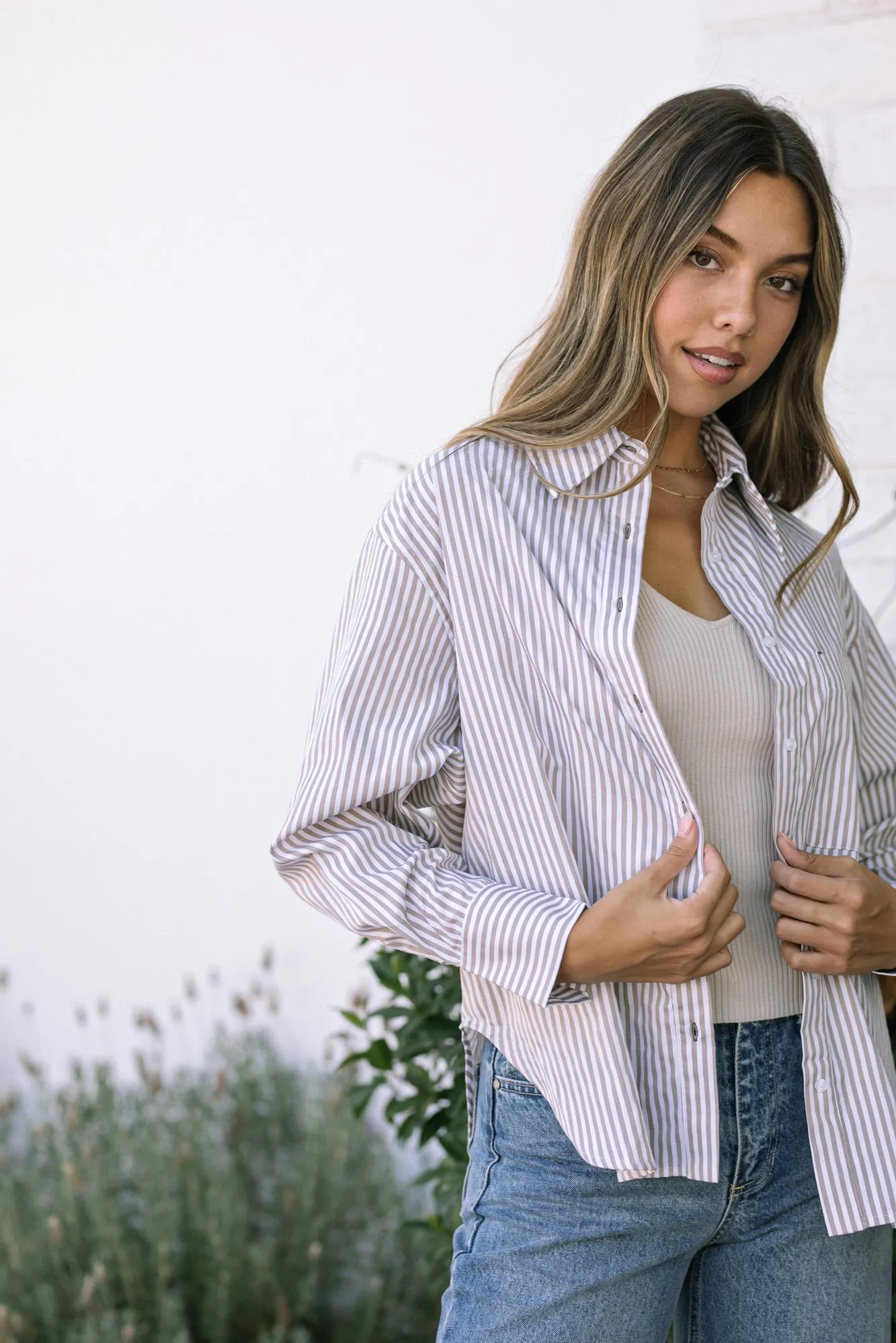 Mason Striped Button Up Shirt sold by Morning Lavender product image thumbnail 3