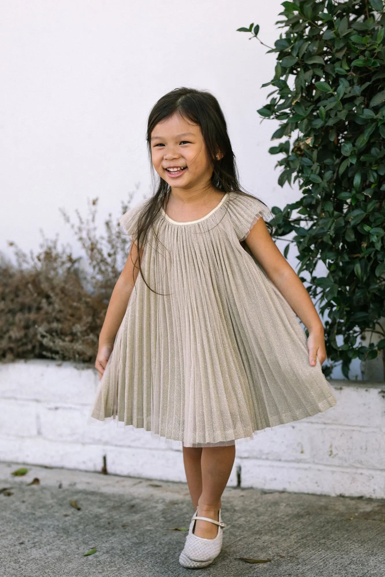 Girls Vienna Pleated Dress sold by Morning Lavender product image thumbnail 2