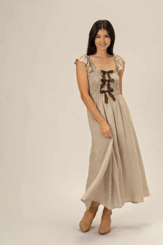 Simone Smocked Bow Dress sold by Morning Lavender