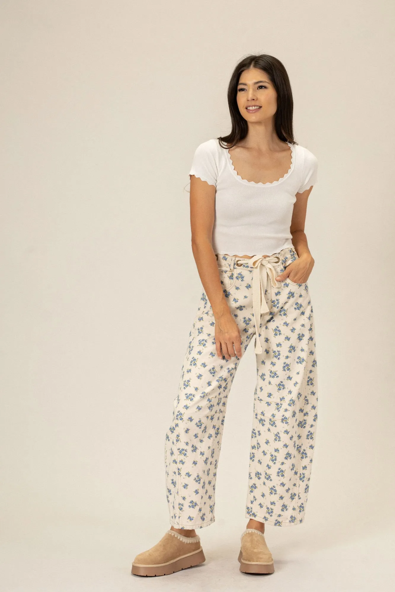 Lindsey Floral Barrel Pants sold by Morning Lavender product image thumbnail 2