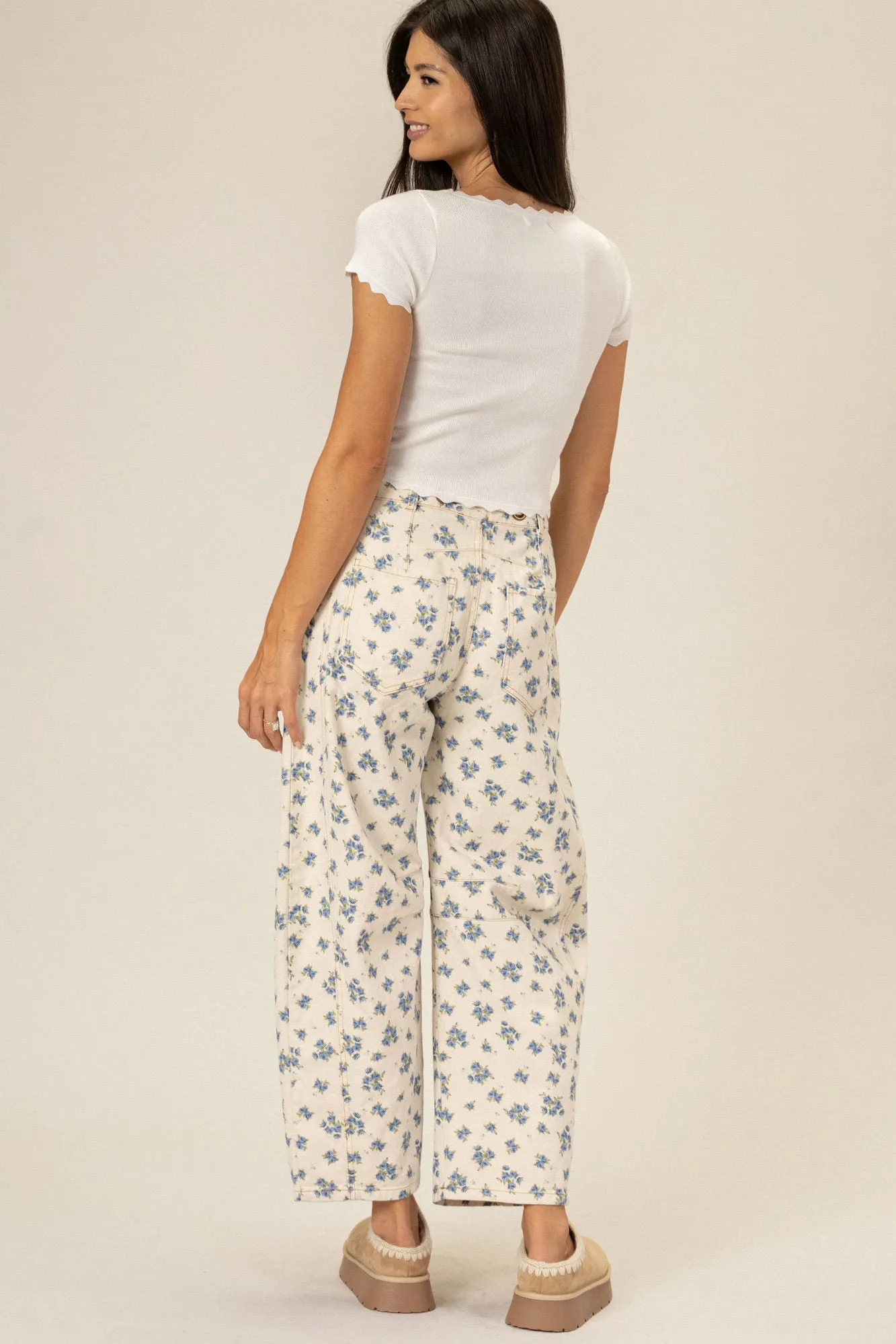 Lindsey Floral Barrel Pants sold by Morning Lavender product image thumbnail 4