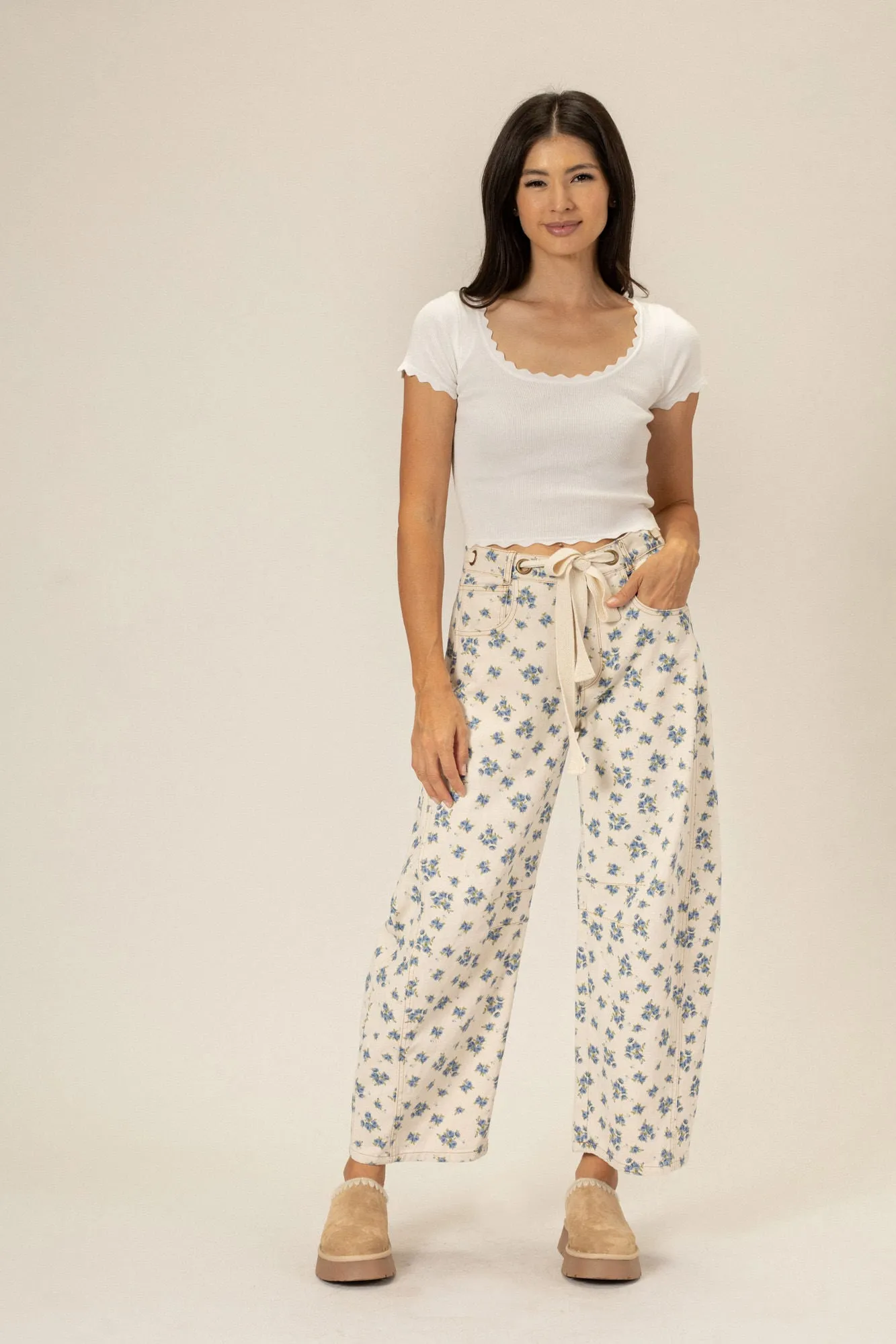 Lindsey Floral Barrel Pants sold by Morning Lavender product image thumbnail 5