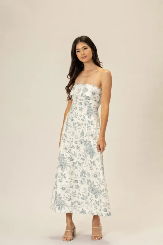 Jocelyn Strapless Floral Dress sold by Morning Lavender