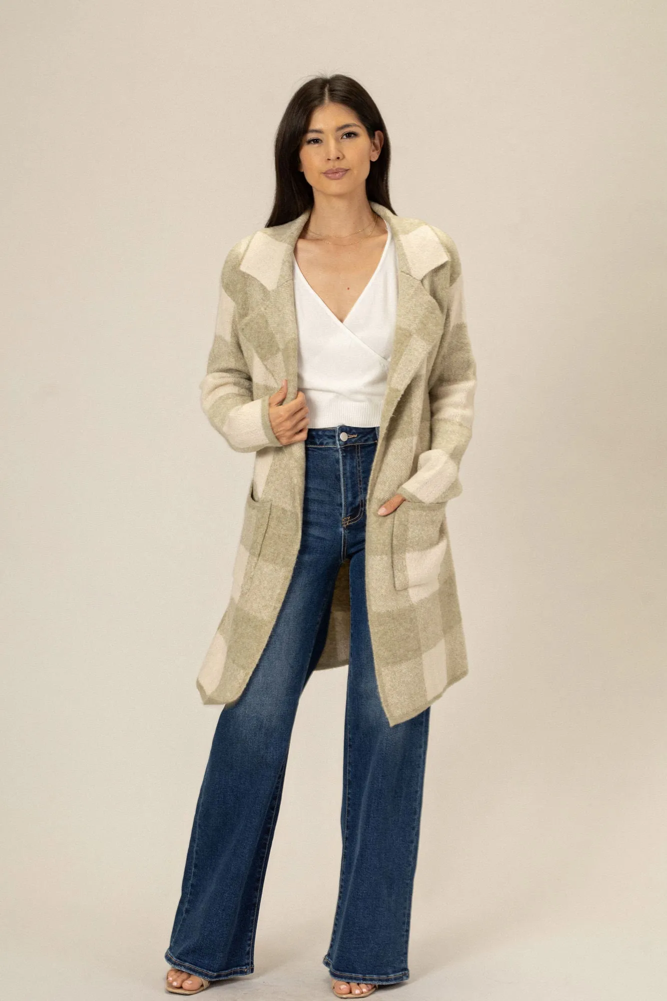 Janine Plaid Lapel Cardigan sold by Morning Lavender product image thumbnail 2