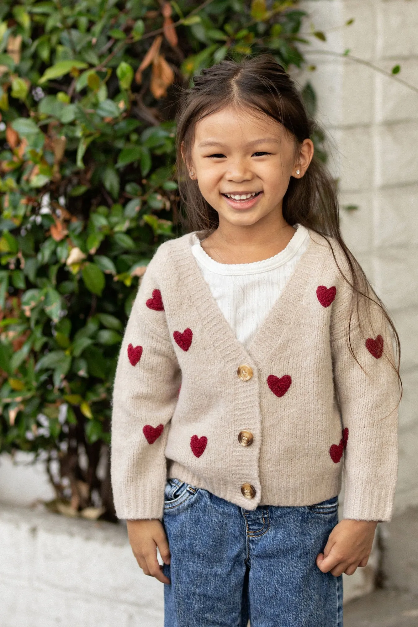 Girls Rebecca Heart Cardigan sold by Morning Lavender