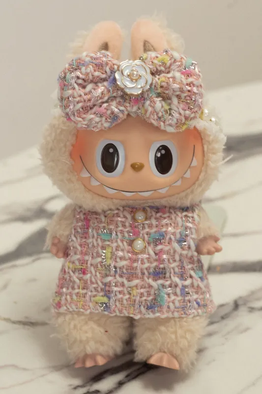 Labubu Pink Tweed Dress and Bow sold by Morning Lavender