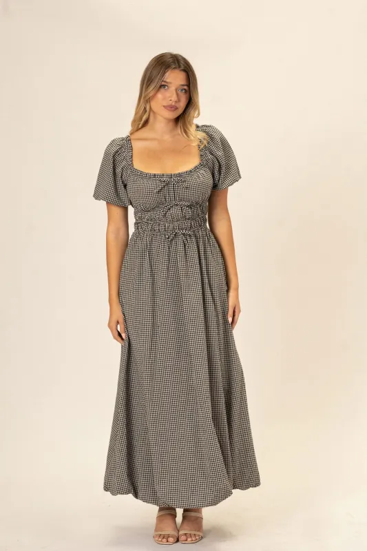Renee Gingham Bubble Hem Dress sold by Morning Lavender