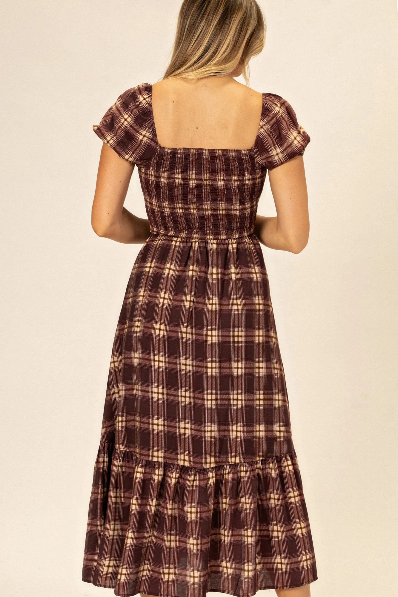 Holly Plaid Smocked Dress sold by Morning Lavender product image thumbnail 3