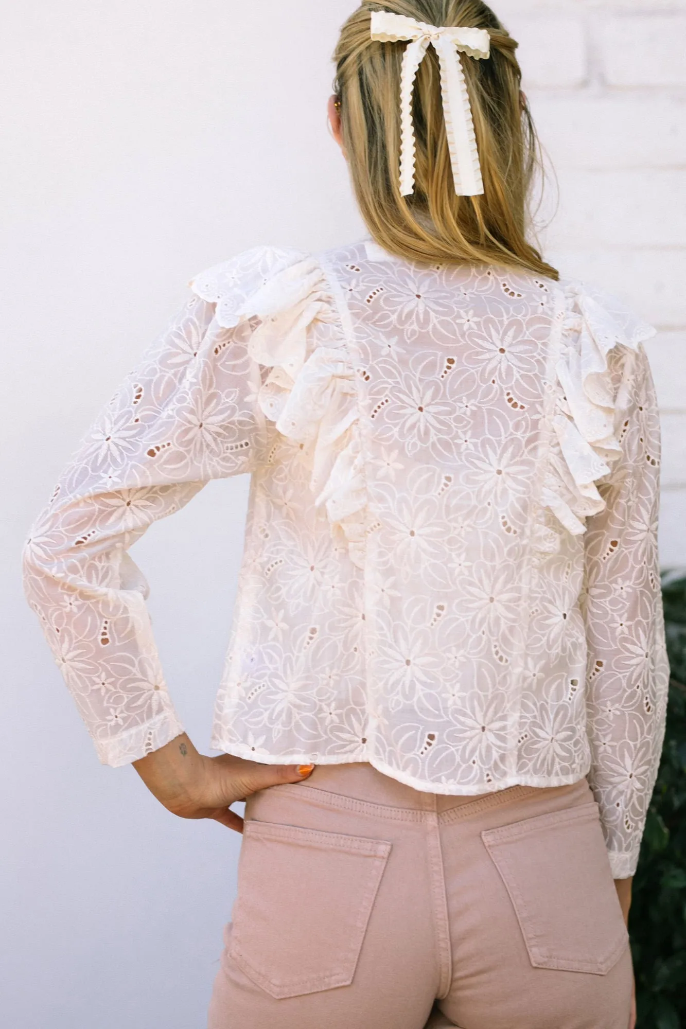 Mara Eyelet Ruffled Blouse sold by Morning Lavender product image thumbnail 3