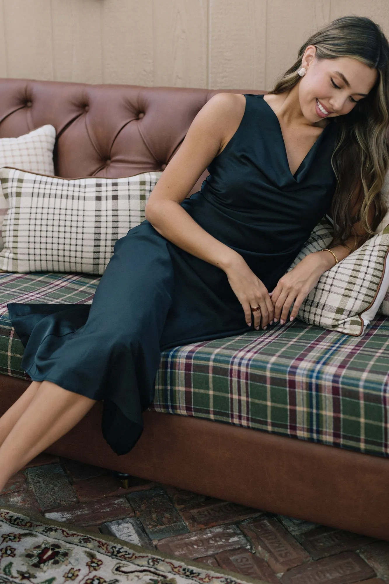 Geraldine Cowl Neck Satin Dress sold by Morning Lavender product image thumbnail 3