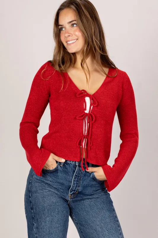 Cindy Front Tie Knit Top sold by Morning Lavender