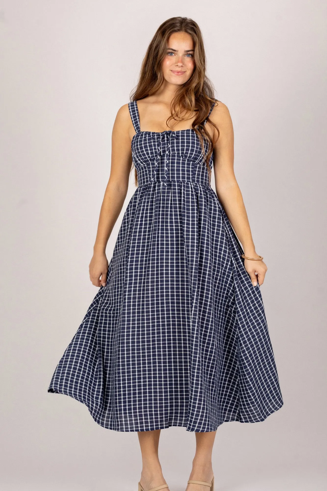Beatrice Plaid Midi Dress sold by Morning Lavender product image thumbnail 2