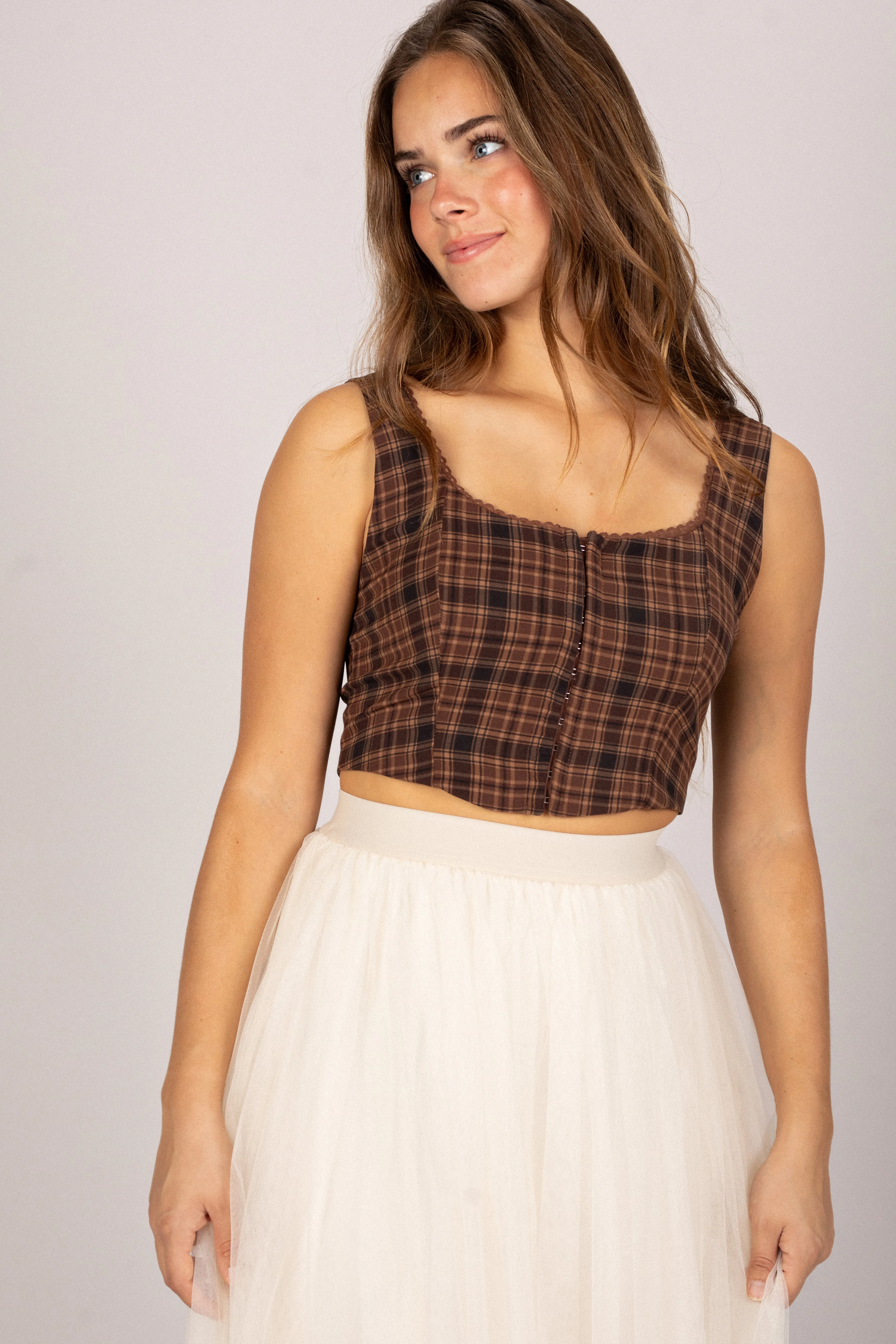 Avril Plaid Crop Top sold by Morning Lavender product image thumbnail 3