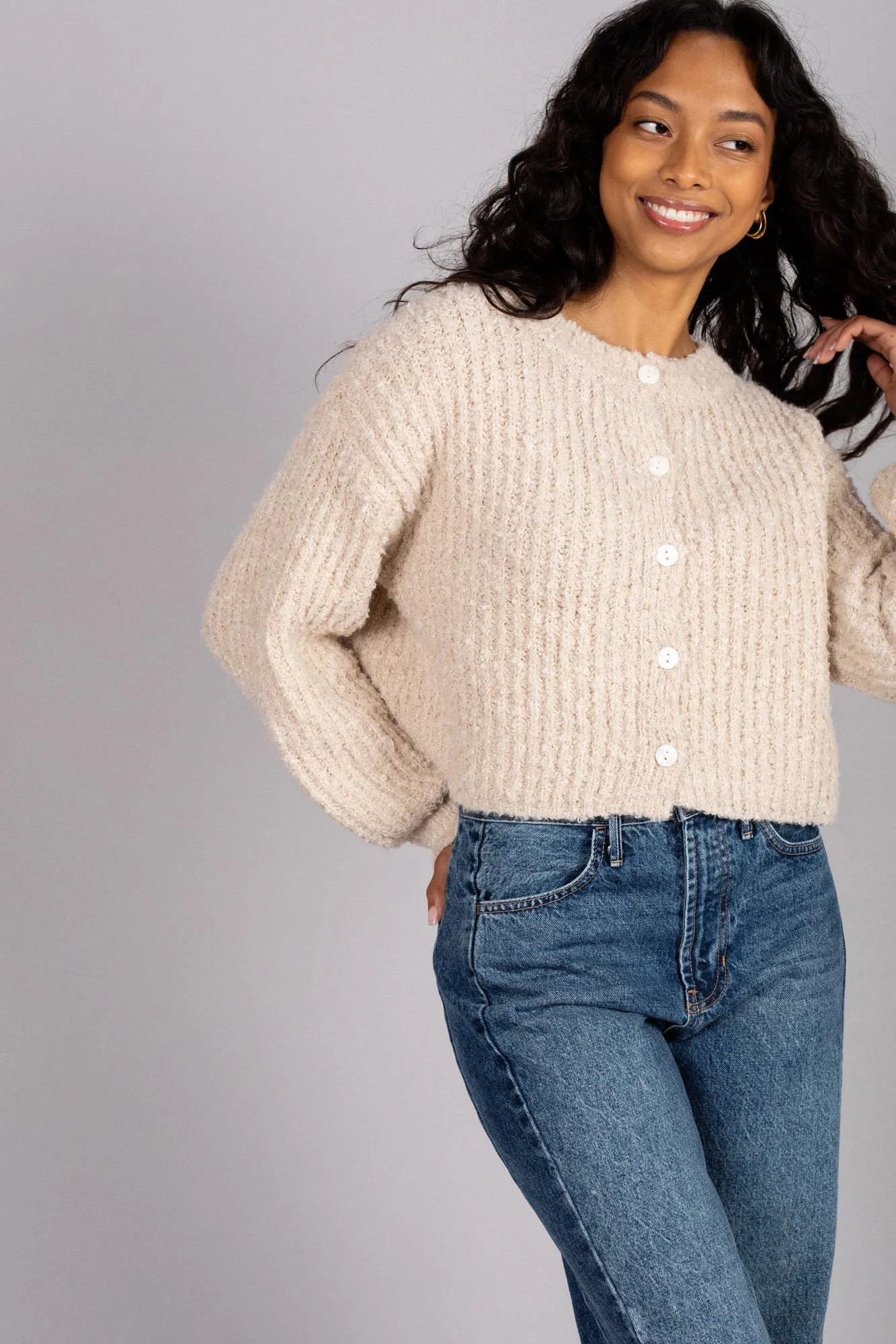 Winnie Boucle Buttoned Cardigan sold by Morning Lavender product image thumbnail 5