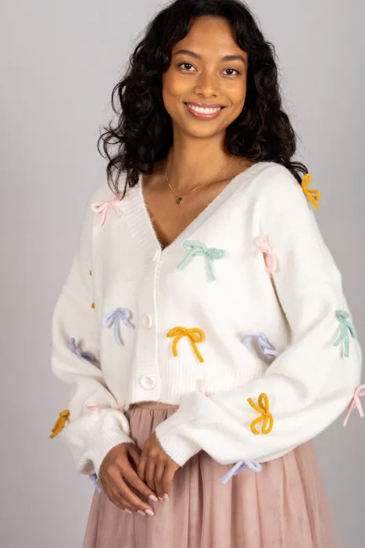 Miranda Bow Buttoned Cardigan made by Dreamers