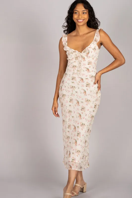 Megan Floral Chiffon Dress sold by Morning Lavender