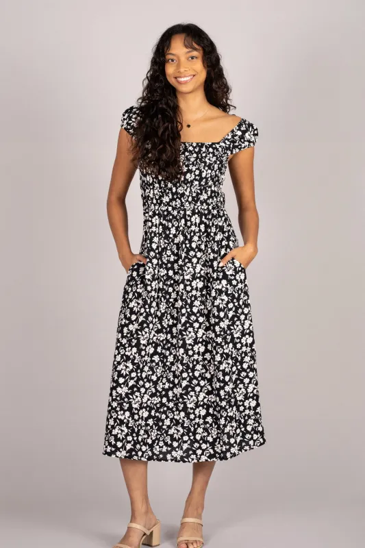 Greta Smocked Midi Dress sold by Morning Lavender