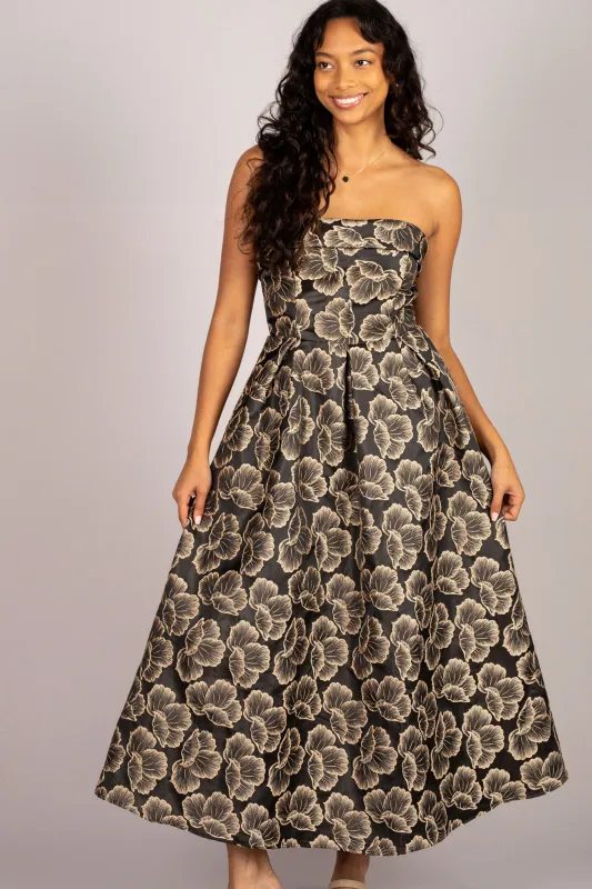 Genevieve Strapless Jacquard Dress sold by Morning Lavender